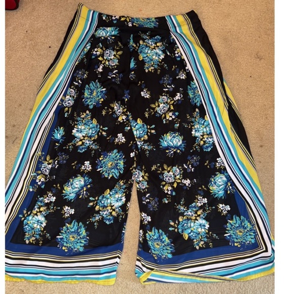 NWT Ashley Stewart Floral High Waist Palazzo Pants - Picture 6 of 7
